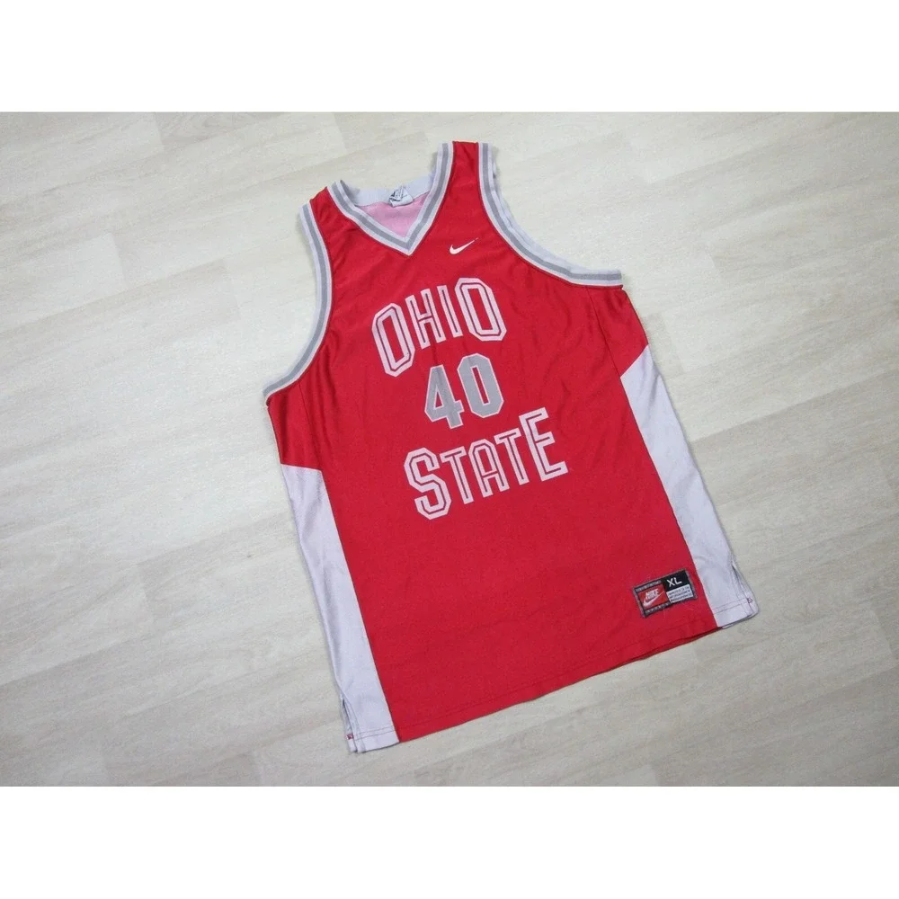 Vintage 1990's Ohio‎ State Buckeyes Nike NCAA Basketball Jersey 40 (XL) #40 OSU
